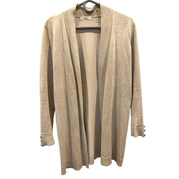 89th + Madison Women’s Small Open Front Beige Duster Cardigan‎ - Picture 1 of 3